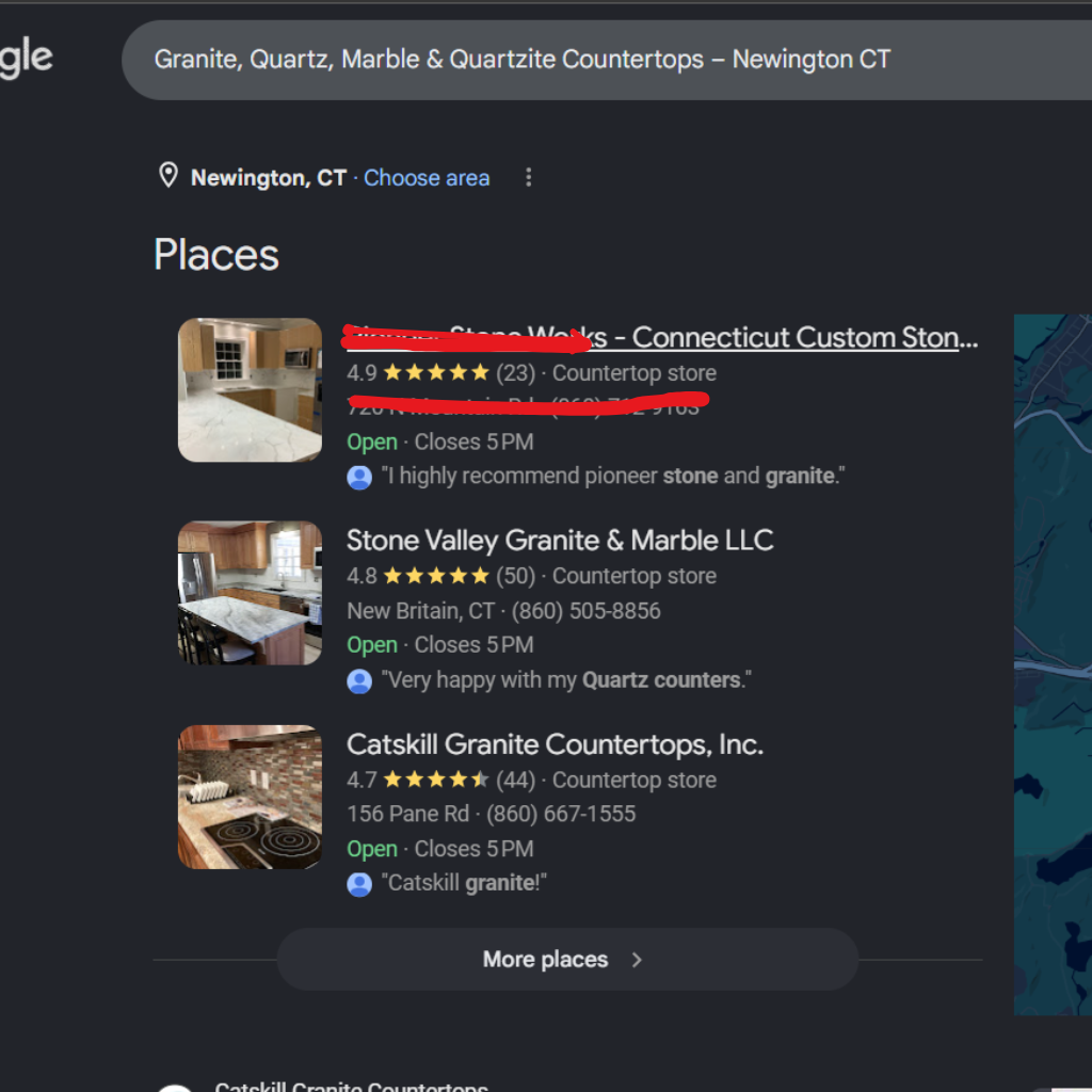 Anonymous Google visibility screenshot