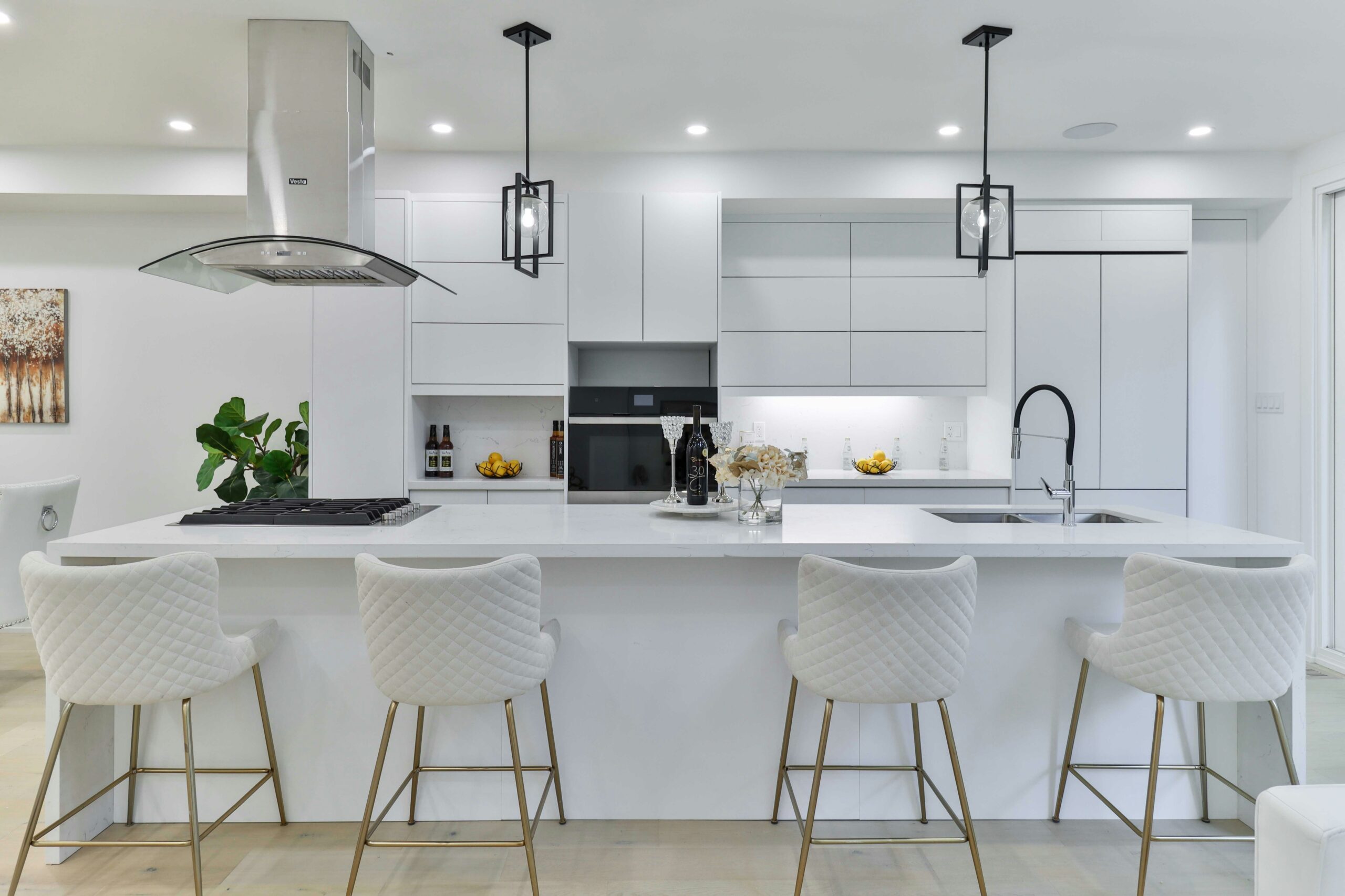 Stone countertop in a refined kitchen