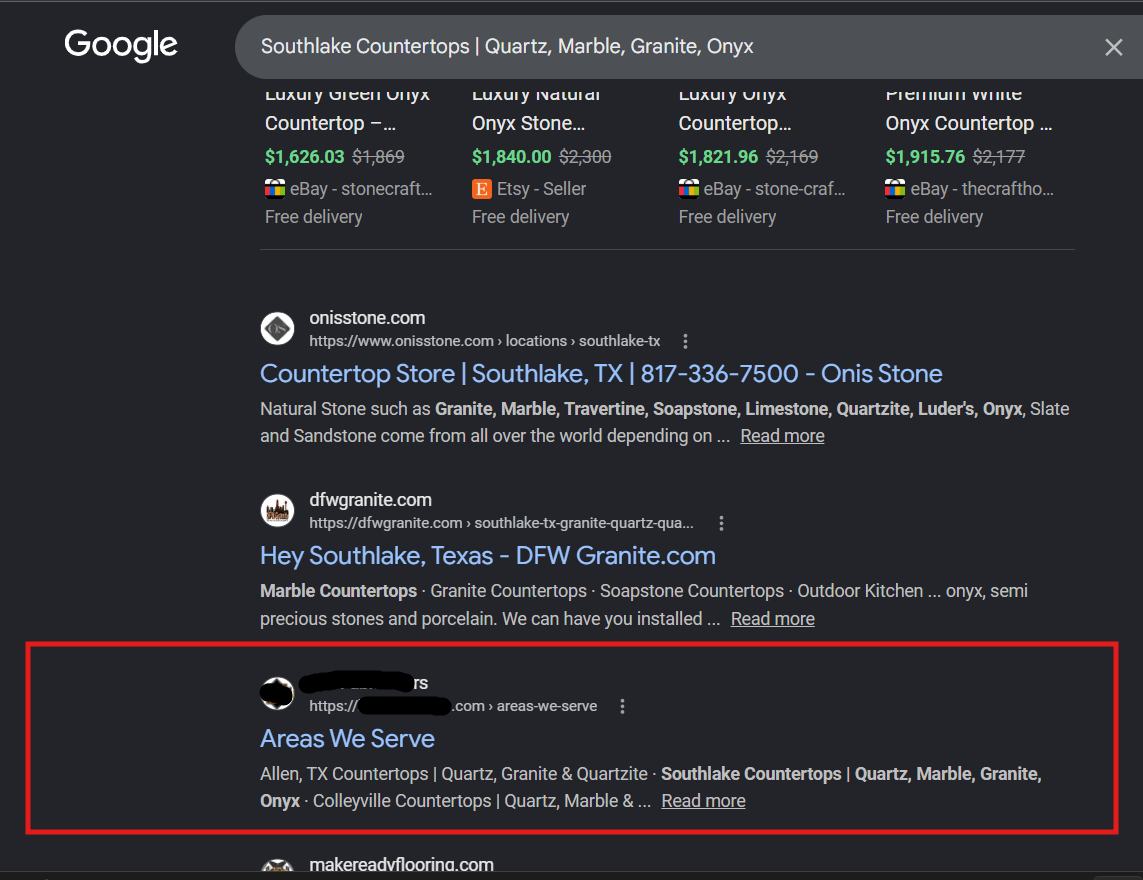 KAT Fabricators local SEO ranking screenshot