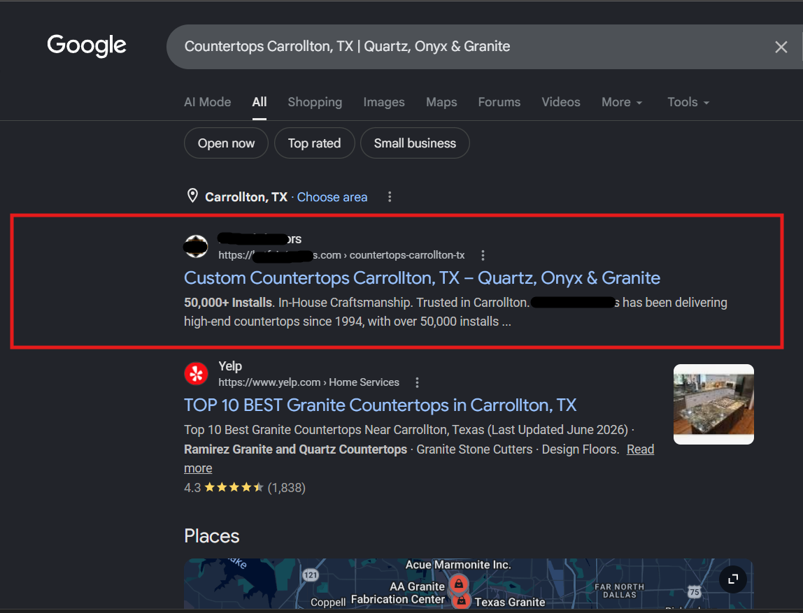 KAT Fabricators search result screenshot