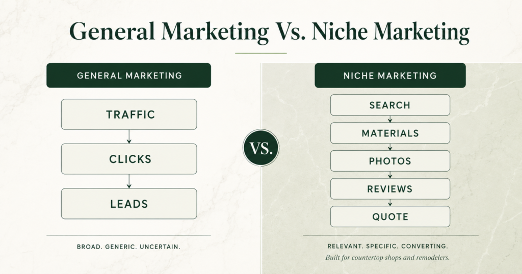 Why General Digital Marketing Falls Short For Countertop Shops And Remodelers