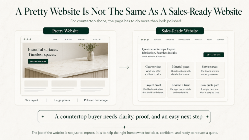 A Pretty Website Is Not The Same As A Sales-Ready Website. Niche marketing for countertop shops and fabricators