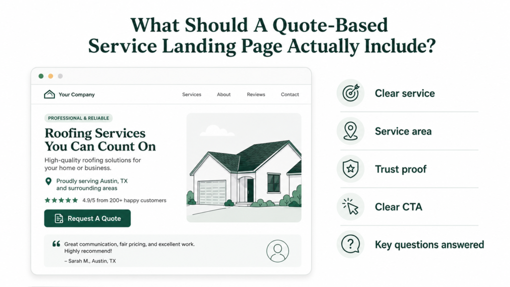 What Should A Quote-Based Service Landing Page Actually Include?