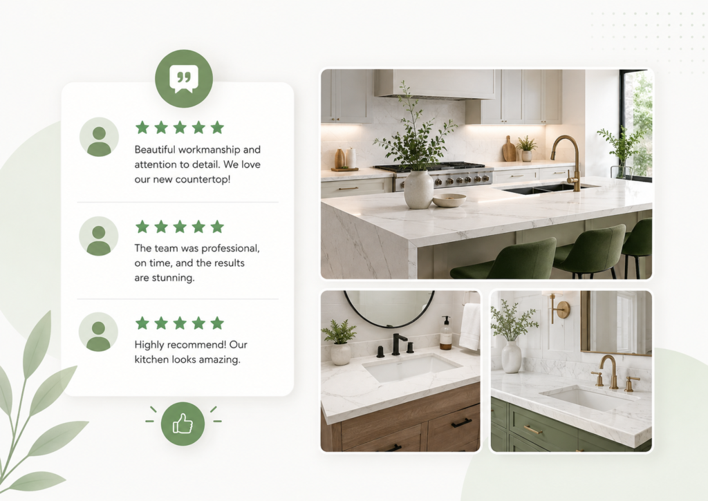 Ask For Reviews And Keep Showing Real Completed Work. Best Ways To Get More Countertop Customers